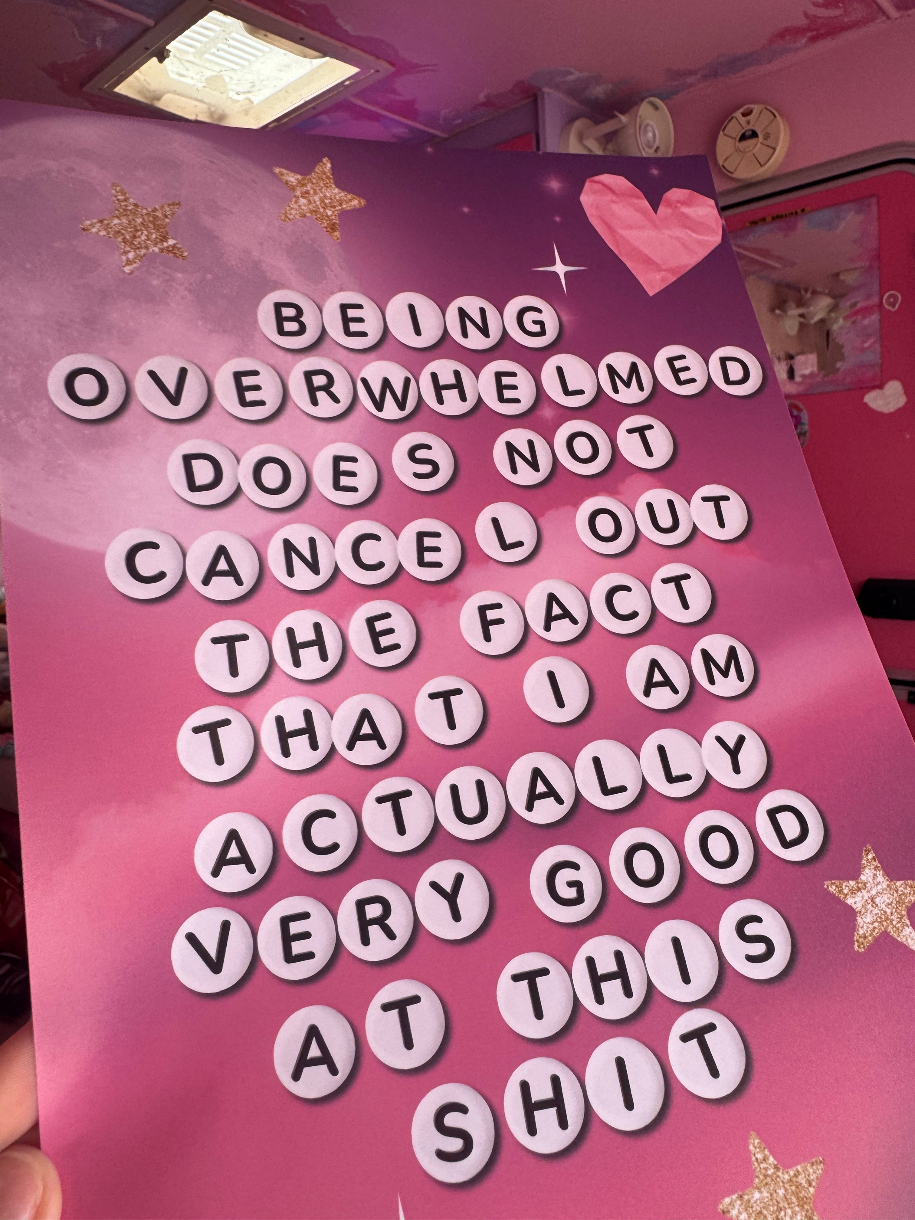 Overwhelmed art print poster
