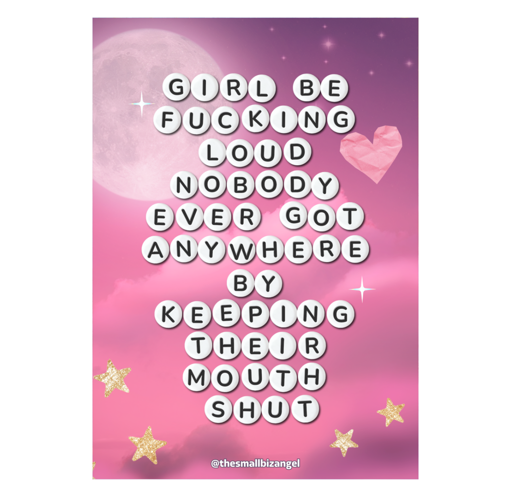 GIRL BE FKN LOUD Art Print Poster